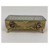 Vintage Beveled Glass Jewelry Box