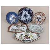 6 Assorted Plates - Corey Hill, Flow Blue,