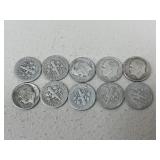 1949 Roosevelt Dimes / 10 pc