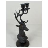 Metal Stag Double Candle Holder