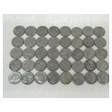 Pre 1964 Jefferson Nickels / 40 pc