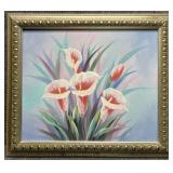 Original Painting on Canvas Signed Rose