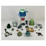 Wood, Metal, Glass & Ceramic Frog Figurines +