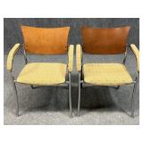 Pair of Wood & Metal Arm Chairs