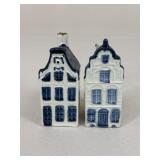 Blue Delft KLM Houses / 2 pc