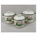 Pfaltzgraff Enamel Pots / 3 pc