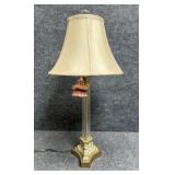 Metal & Glass Table Lamp w/Shade