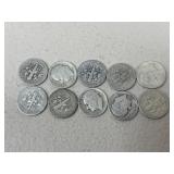 1948 Roosevelt Dimes/ 10 pc