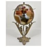 Ornate Metal Tabletop Vanity Mirror