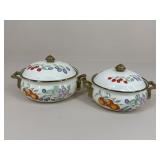 Vintage Enameled Pots W/ Lids/2 pc