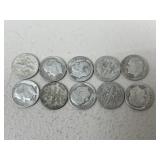 1956 Roosevelt Dimes / 10 pc