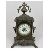 Vintage French Ornate Brass Mantle Clock