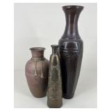 Metal & Ceramic Vases / 3 pc