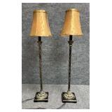 Pair of Resin Table Lamps w/Shade
