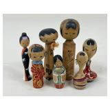Vintage Japanese Kokeshi Dolls / 7 pc
