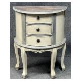 Painted Demilune Console w / 3 Drawers