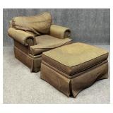 Henredon Skirted Arm Chair w/ Ottoman