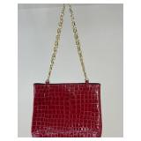 Red Faux Leather Handbag