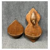 Wood Wall Planters /  2 pc