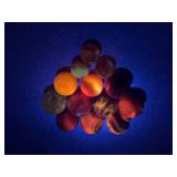 Vintage Cadmium Swirl Marbles / 13 pc