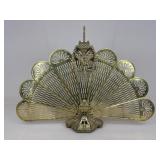 Vintage Brass Peacock Folding Fireplace Screen
