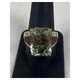 Sz 10 Sterling Silver Ring W/ Stones