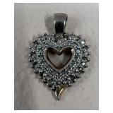 Sterling Silver & Diamond Heart Pendant
