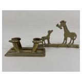 Brass Tone Letter Rack & Key Holder