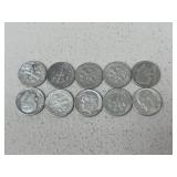 1959 Roosevelt Dimes / 10 pc