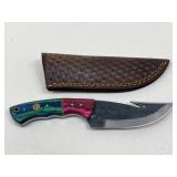 Custom Gut Hook Knife w/ Sheath