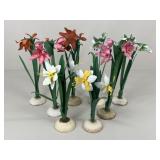 Metal Flower Candle Holders / 8 pc