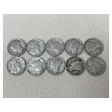 1941 & 1943 Mercury Dimes / 10 pc