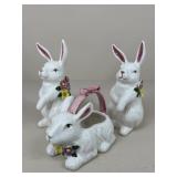 Ceramic Rabbit Figures/ 3 pc