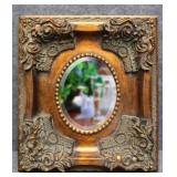 Beveled Oval Mirror in Ornate Frame