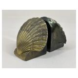Pair Of PMC Brass Seashell Bookends