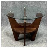 Contemporary Glass Top End Table