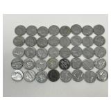 Pre 1964 Jefferson Nickels / 40 pc