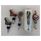 Glass & Resin Wine Bottle Stoppers / 5 pc