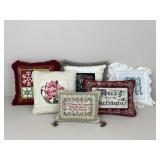 Cross Stitch Pillows / 6 pc