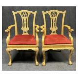 Two Chippendale Style Arm Chairs