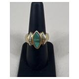 Sz 8.5 Navajo 14k Gold & Diamond Ring