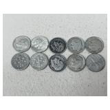 1951 Roosevelt Dimes / 10 pc