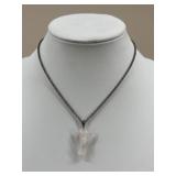 Sterling Silver Chain w/ Rose Quartz Angel Pendant