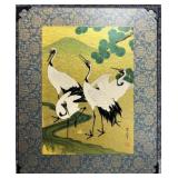 'Crane at the Shallow Water' Print on Wood