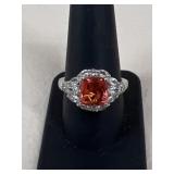 Sz 10 Sterling Silver & Stone Ring