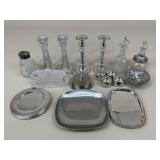 Silverplate & Crystal Assortment / 17 pc