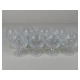 Etched Crystal Brandy Sniffers / 8 pc