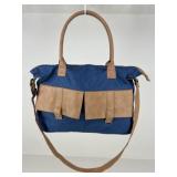 Canvas & Faux Leather Shoulder Bag