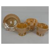 Vintage Anchor Hocking Peach Lustre Dishes / 4 pc
