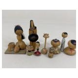 Vintage Japanese Kokeshi Dolls / 9 pc